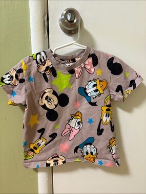 Disney Kids' Taupe Mickey & Friends Short Sleeve Tee